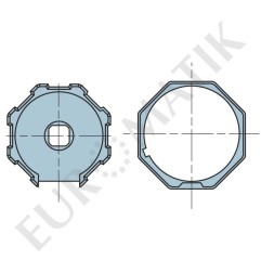 Adaptateur pour moteur Neo Ø 45 mm centre carré 10 mm pour tube octogonal 52 mm 