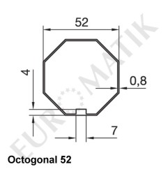 Adaptateur octogonal 52 mm pour moteur Nice Neo M