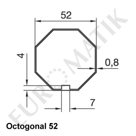 Adaptateur octogonal 52 mm pour moteur Nice Neo M