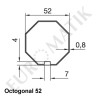 Adaptateur pour moteur Neo Ø 45 mm centre carré 10 mm pour tube octogonal 52 mm 