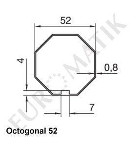 Adaptateur pour moteur Neo Ø 45 mm centre carré 10 mm pour tube octogonal 52 mm 