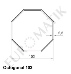 Adaptateur octogonal 102 mm pour moteur Nice Neo M