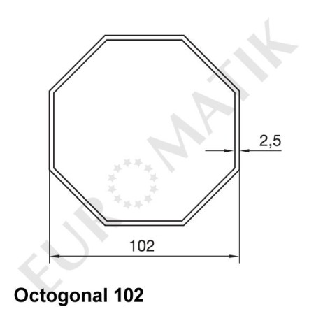 Adaptateur octogonal 102 mm pour moteur Nice Neo M