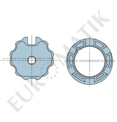 Adaptateur pour moteur Neo Ø 45 mm centre carré 10 mm pour tube rond à ogive 70 mm 