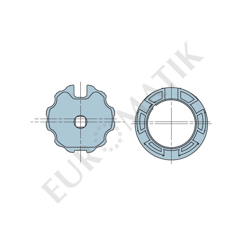 Adaptateur pour moteur Neo Ø 45 mm centre carré 10 mm pour tube rond à ogive 70 mm 