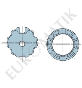 Adaptateur pour moteur Neo Ø 45 mm centre carré 10 mm pour tube rond à ogive 70 mm 