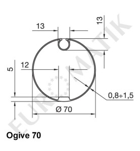 Adaptateur pour moteur Neo Ø 45 mm centre carré 10 mm pour tube rond à ogive 70 mm 