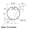 Adaptateur pour moteur Neo Ø 45 mm centre carré 10 mm pour tube rond à ogive 70 mm 