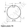 Adaptateur pour moteur Neo Ø 45 mm centre carré 10 mm pour tube rond 80 mm, rond 78 mm à ogive