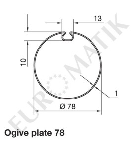 Adaptateur pour moteur Neo Ø 45 mm centre carré 10 mm pour tube rond 80 mm, rond 78 mm à ogive