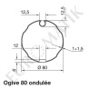 Adaptateur pour moteur Neo Ø 45 mm centre carré 10 mm pour tube rond 80 mm, rond 78 mm à ogive