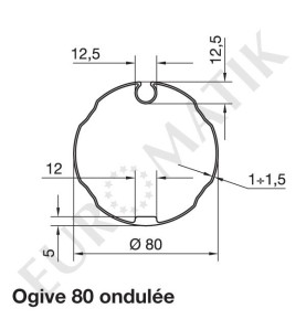 Adaptateur pour moteur Neo Ø 45 mm centre carré 10 mm pour tube rond 80 mm, rond 78 mm à ogive