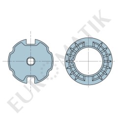 Adaptateur pour moteur Neo Ø 45 mm centre carré 10 mm pour tube rond 78 mm à ogive agrandie