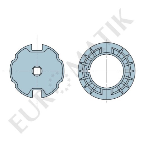 Adaptateur pour moteur Neo Ø 45 mm centre carré 10 mm pour tube rond 78 mm à ogive agrandie