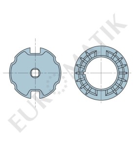 Adaptateur pour moteur Neo Ø 45 mm centre carré 10 mm pour tube rond 78 mm à ogive agrandie