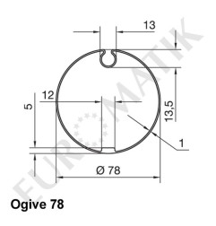 Adaptateur rond 78 mm à ogive agrandie pour moteur Nice Neo M