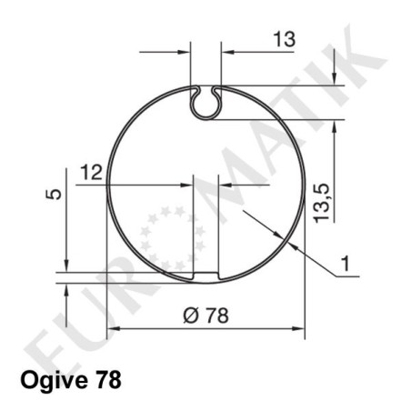 Adaptateur rond 78 mm à ogive agrandie pour moteur Nice Neo M