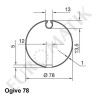 Adaptateur pour moteur Neo Ø 45 mm centre carré 10 mm pour tube rond 78 mm à ogive agrandie