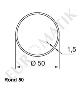 Adaptateur pour moteur Neo Ø 45 mm centre carré 10 mm pour tube rond 50 mm 