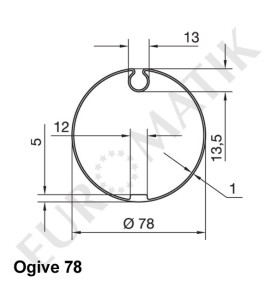 Adaptateur pour moteur Neo Ø 45 mm centre carré 10 mm pour tube rond 80 mm, rond 78 mm à ogive