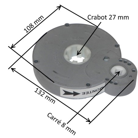 Treuil volet roulant ZFC270A droite E:Crabot ZF 27 mm