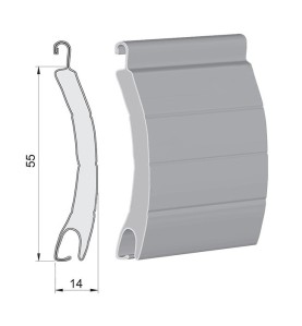 Lame ALU 55x13,5 mm ajourée et rainurée 2 faces - blanc (le mètre)