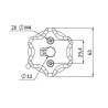 Schéma tête moteur volet roulant V251AERT dimensions