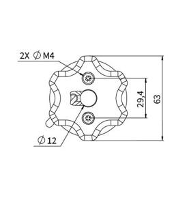 Schéma tête moteur volet roulant V251AERT dimensions